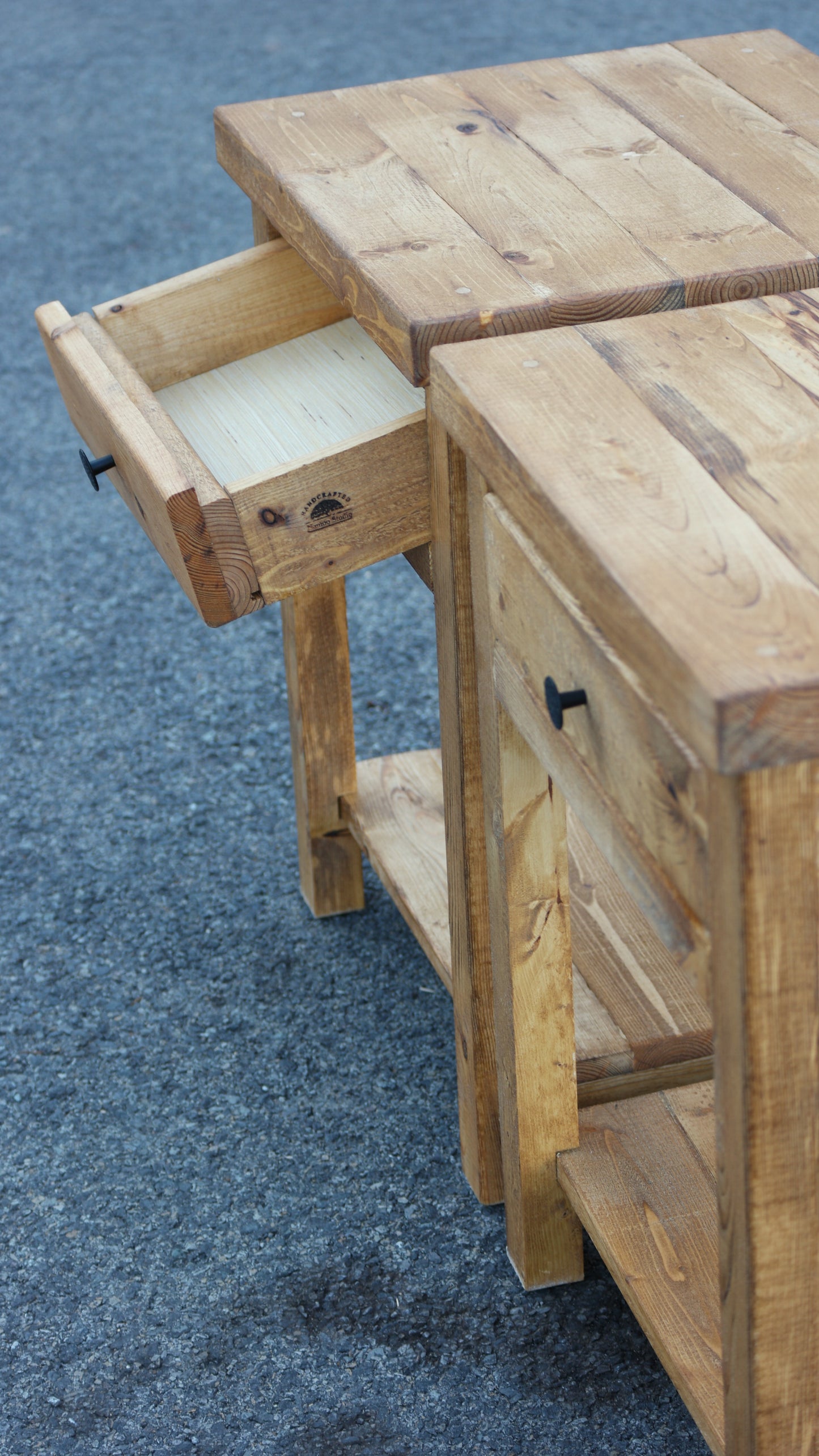 Rustic Farmhouse-Style Bedside Cabinet W/Drawer & Shelf (Weathered Oak)
