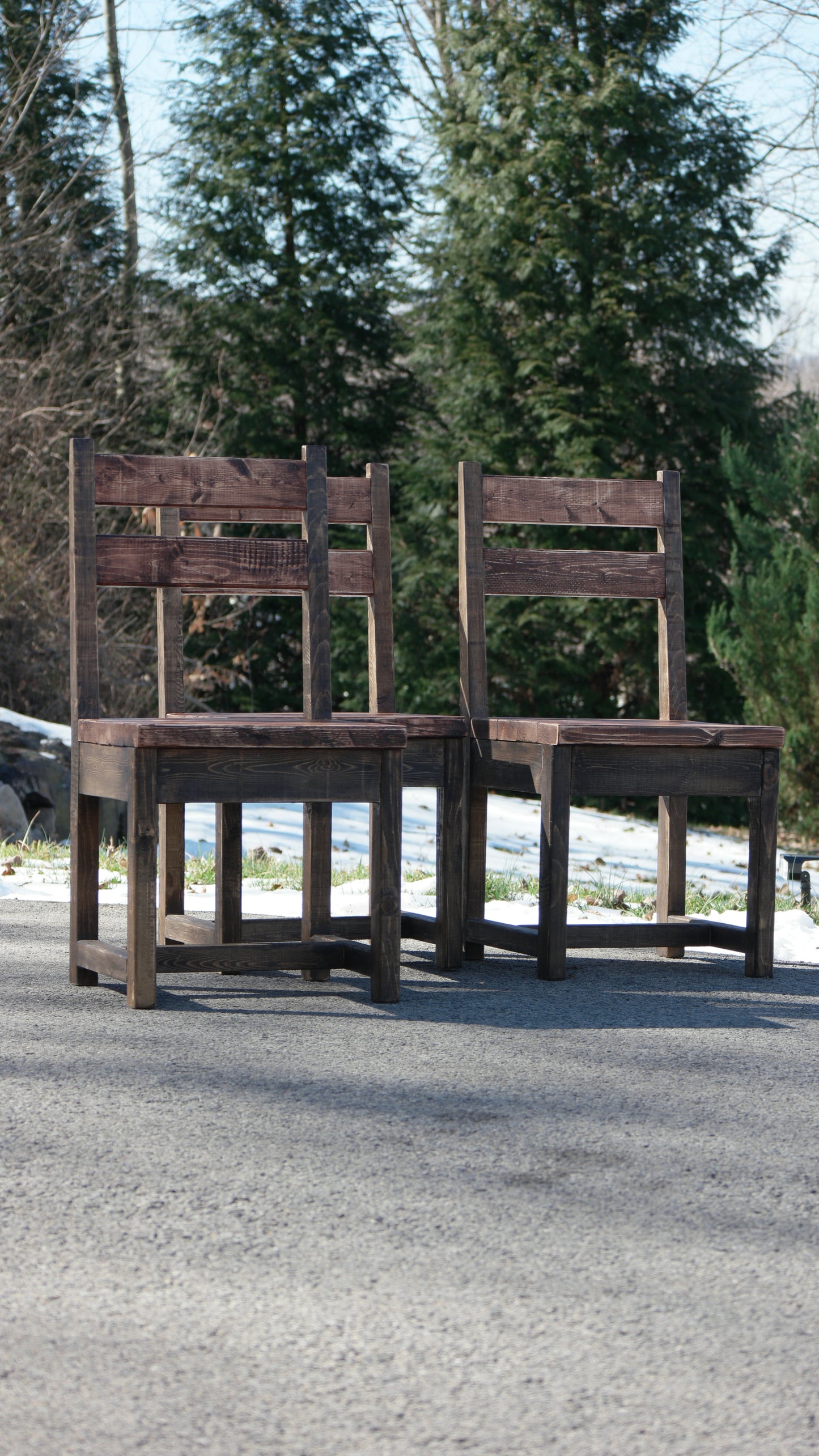 Sturdy Cabin-Style Rustic Dining Chair <Set> <Single>