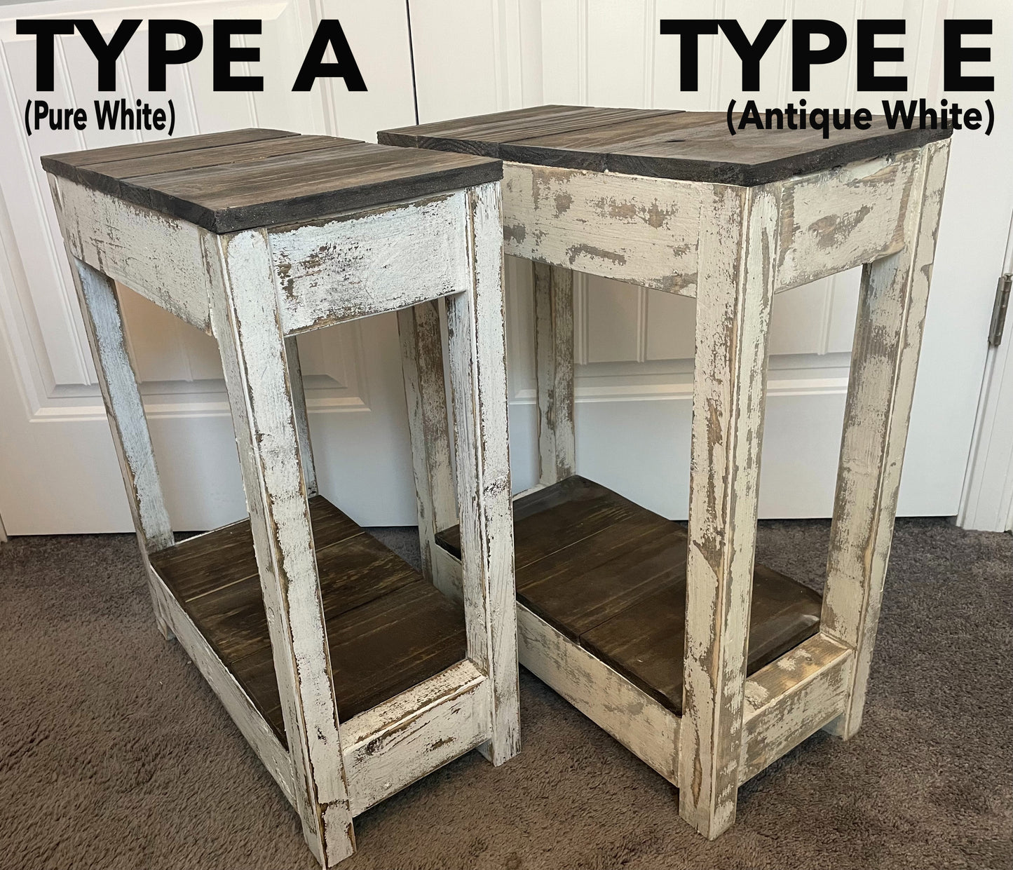 Reclaimed Wood Rustic Farmhouse Sofa End Table