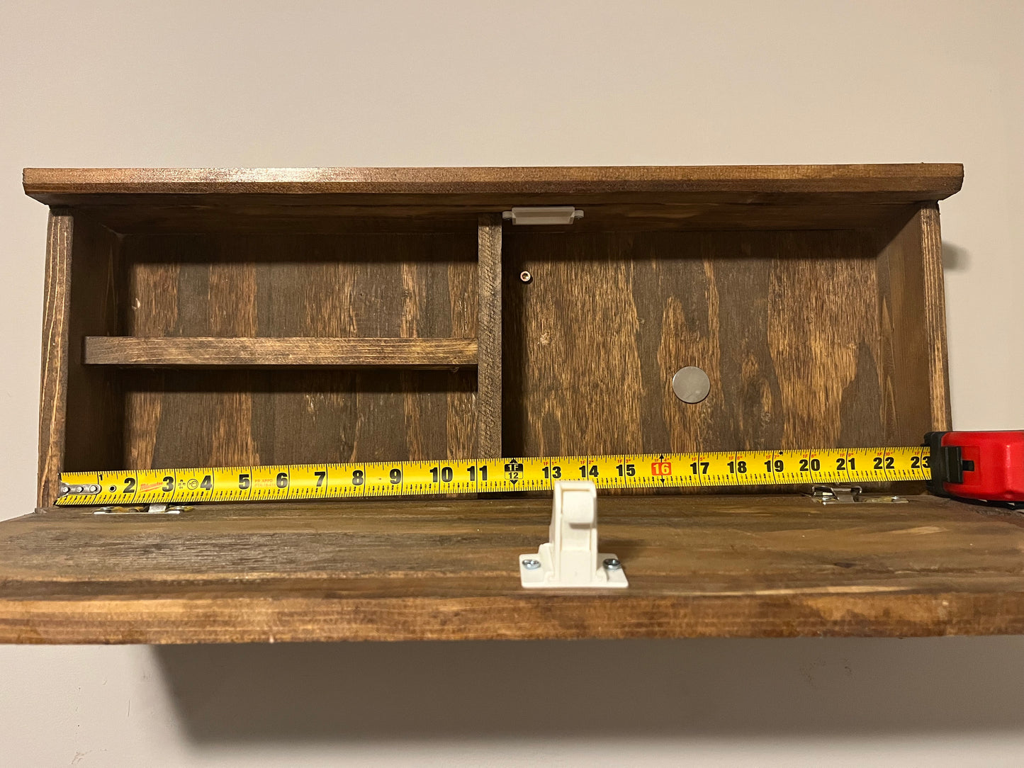 Entry Key Holder With Concealment Cabinet. Coat Rack With Hidden Gun Compartment. Self-Locking System. Gun Box