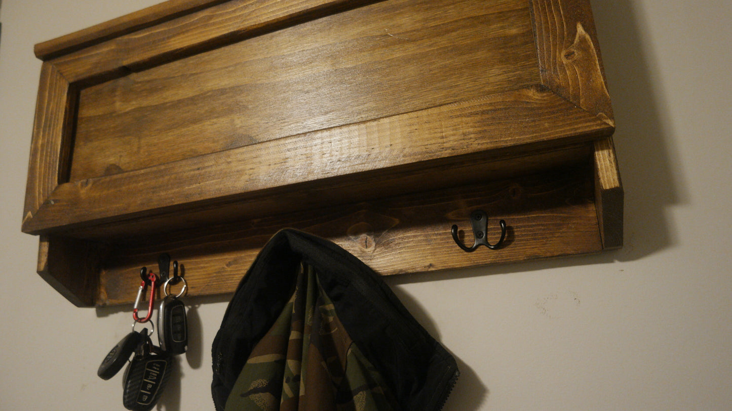 Entry Key Holder With Concealment Cabinet. Coat Rack With Hidden Gun Compartment. Self-Locking System. Gun Box