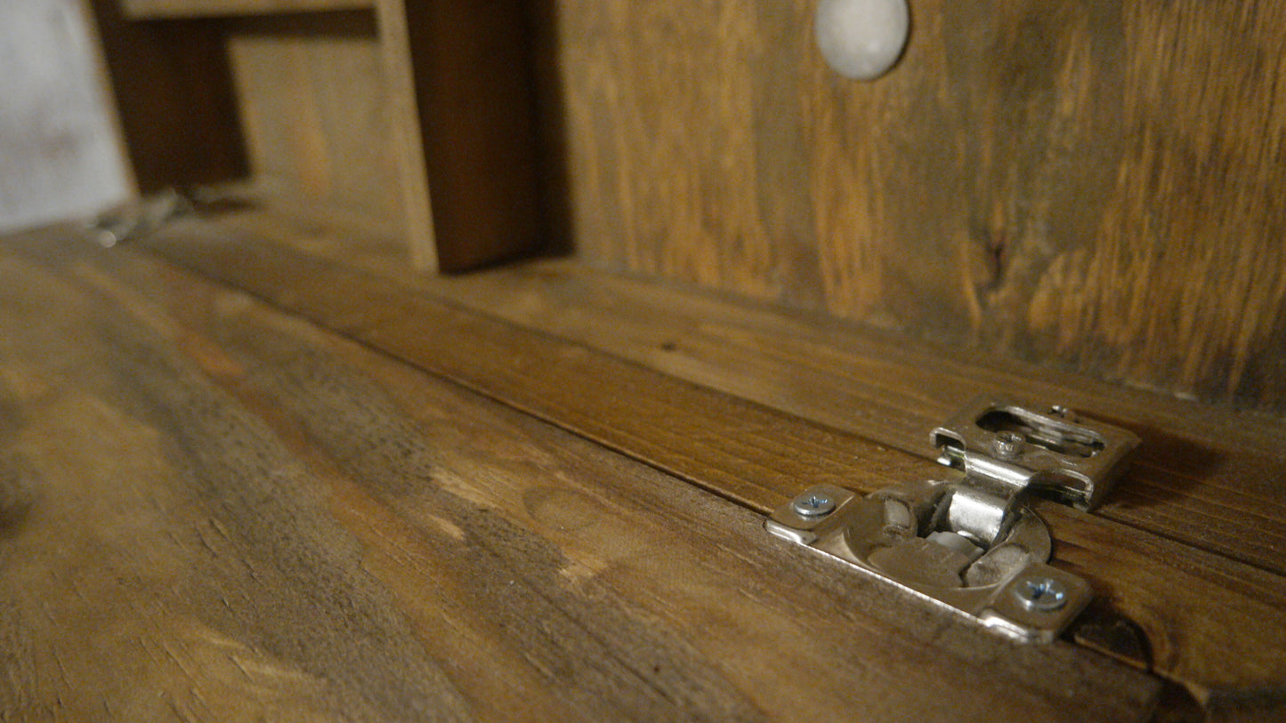 Entry Key Holder With Concealment Cabinet. Coat Rack With Hidden Gun Compartment. Self-Locking System. Gun Box