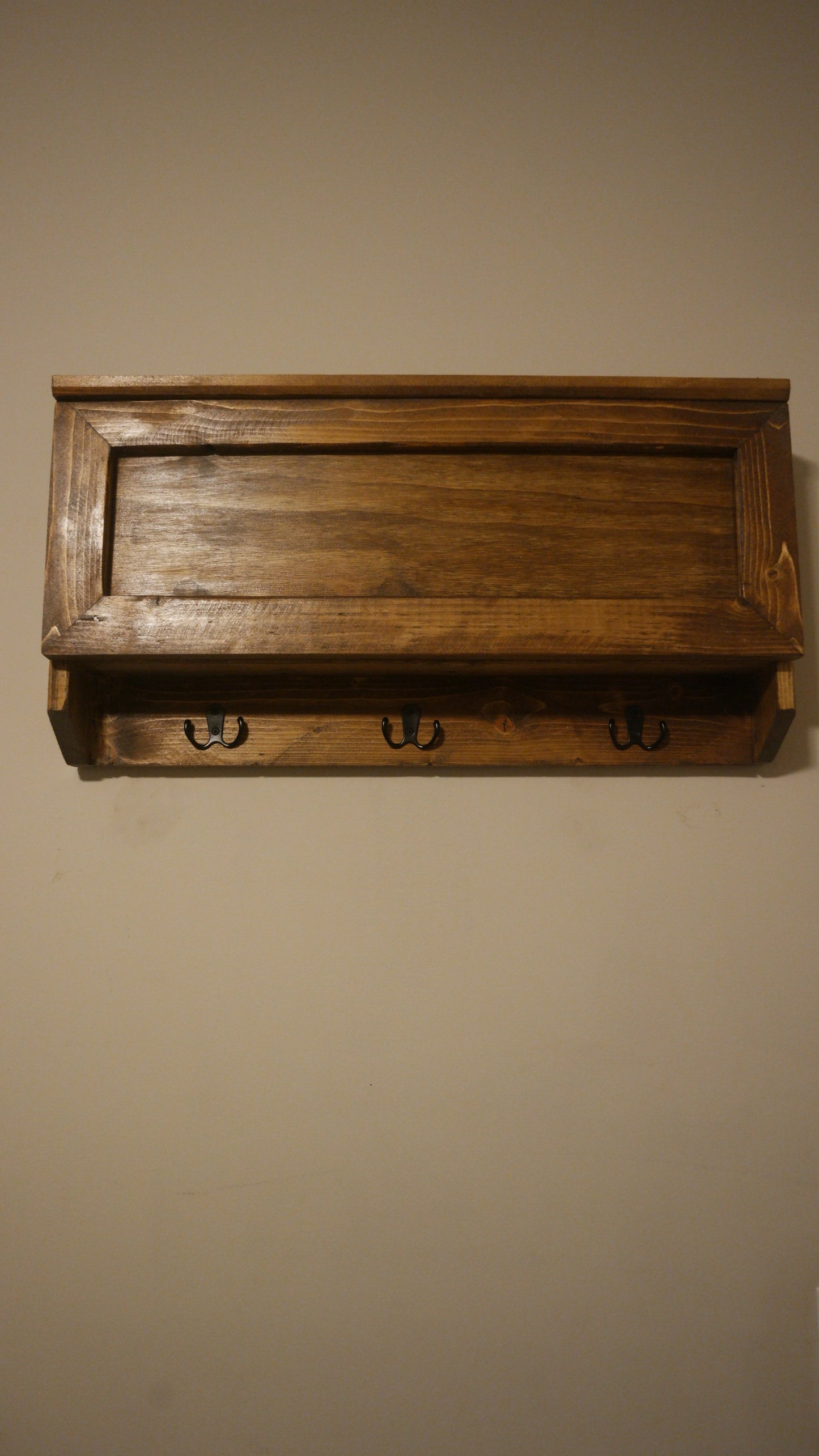 Entry Key Holder With Concealment Cabinet. Coat Rack With Hidden Gun Compartment. Self-Locking System. Gun Box