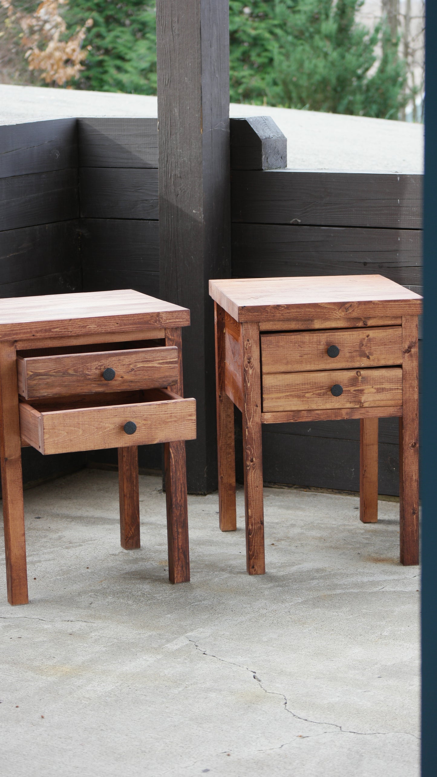 Farmhouse Style Nightstands With 2 Drawers