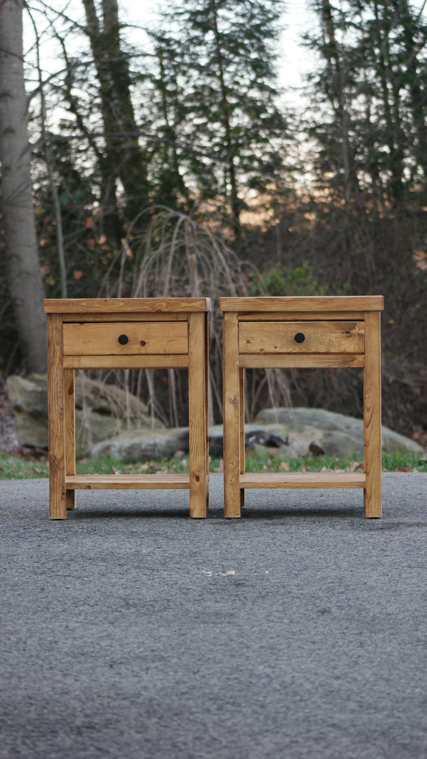 Rustic Farmhouse-Style Bedside Cabinet W/Drawer & Shelf (Weathered Oak)
