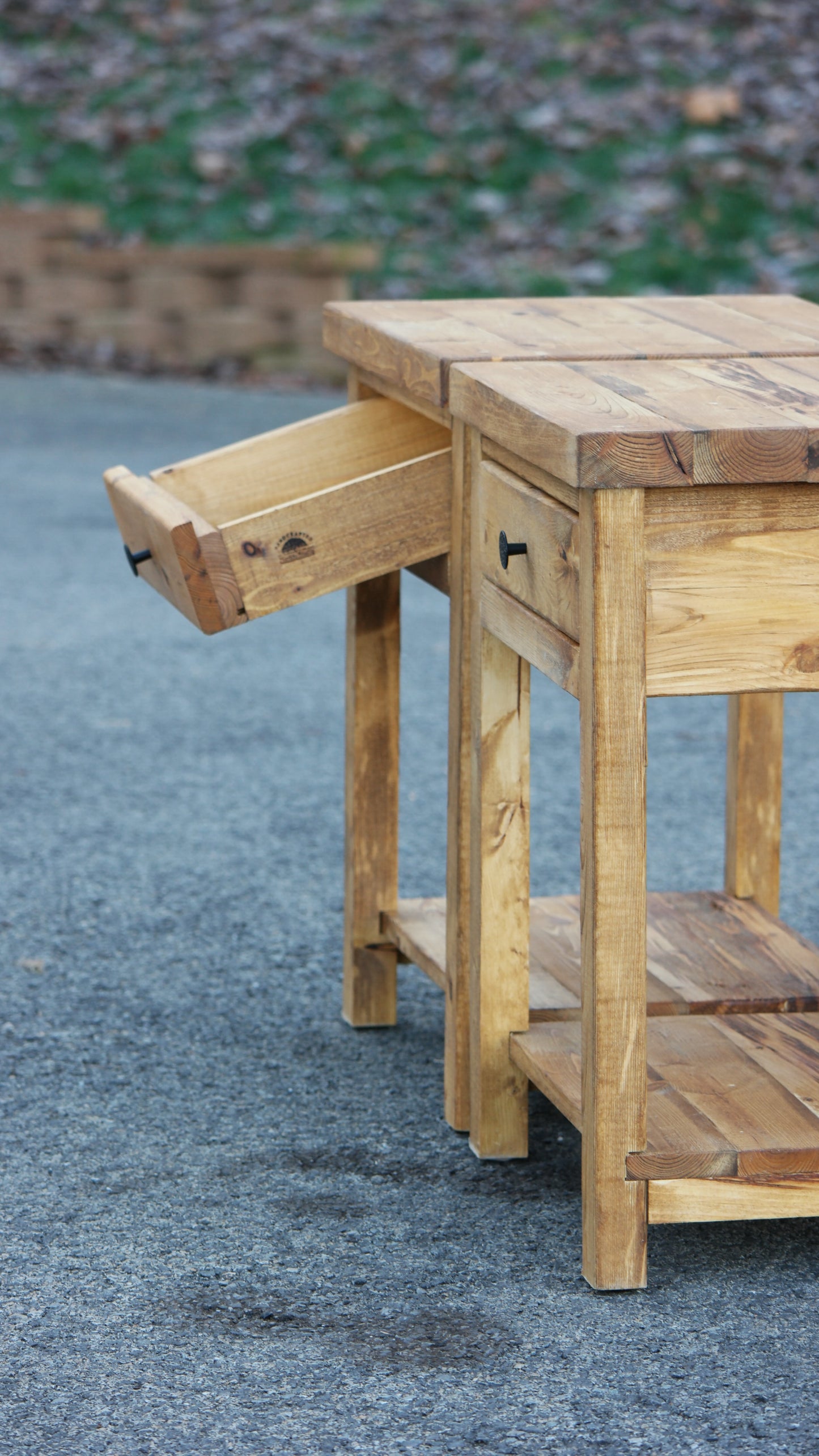 Rustic Farmhouse-Style Bedside Cabinet W/Drawer & Shelf (Weathered Oak)