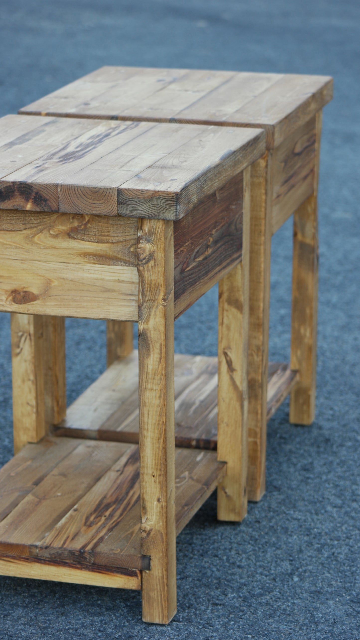 Rustic Farmhouse-Style Bedside Cabinet W/Drawer & Shelf (Weathered Oak)