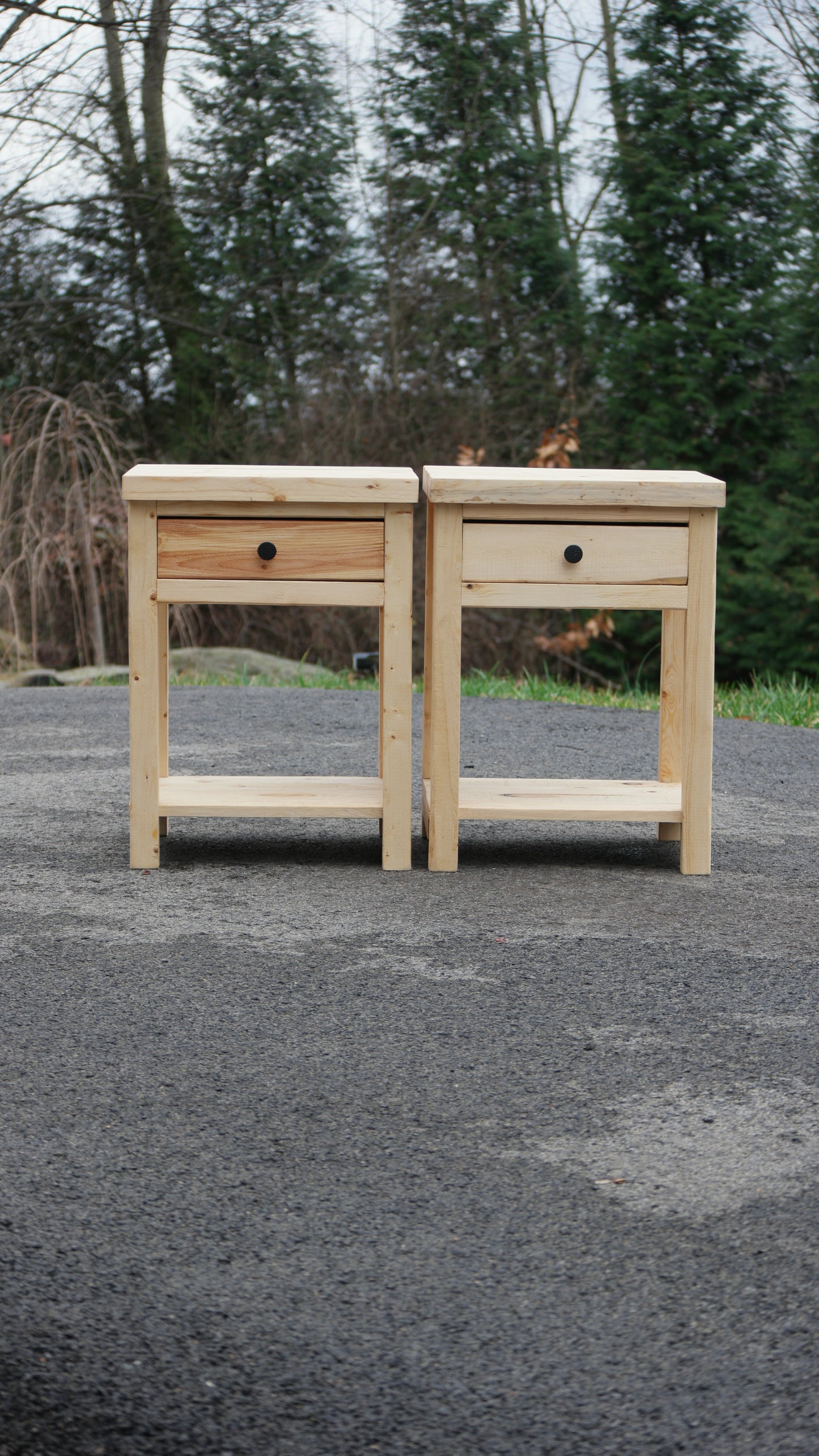 Rustic Farmhouse-Style Bedside Cabinet W/Drawer & Shelf (Natural)