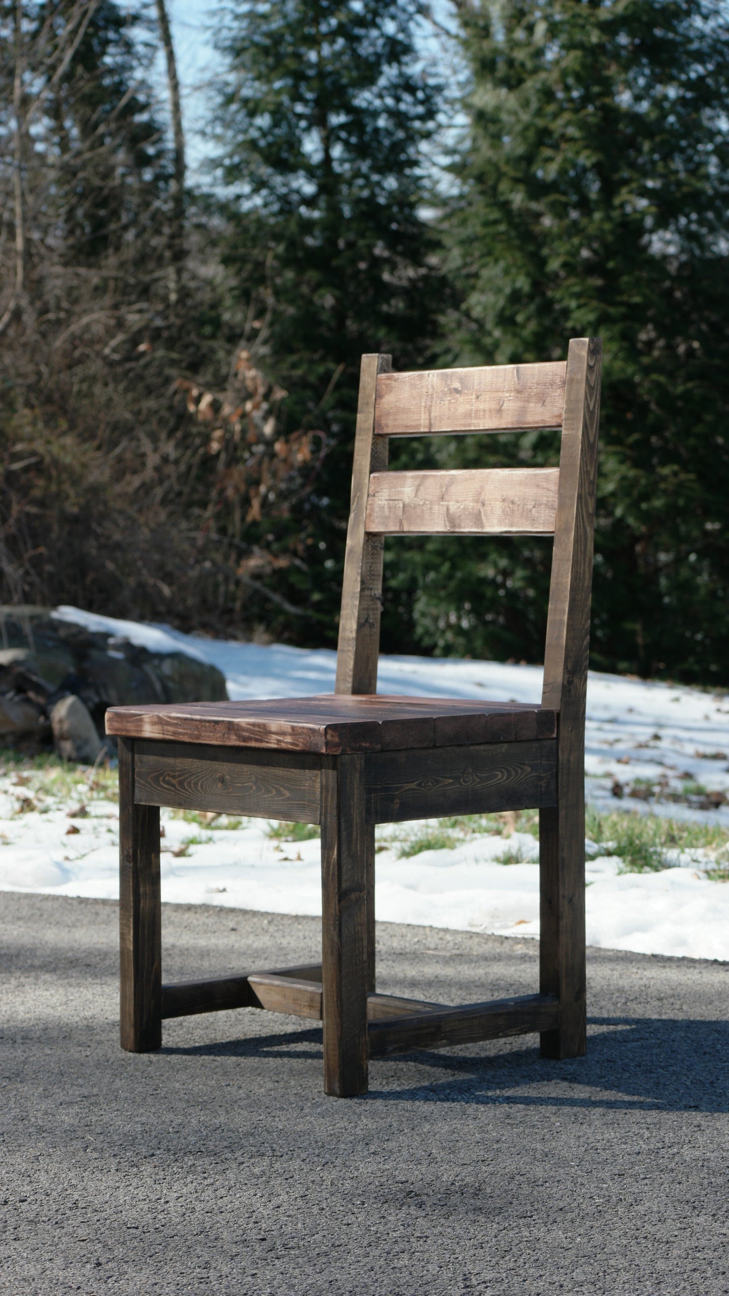 Sturdy Cabin-Style Rustic Dining Chair <Set> <Single>