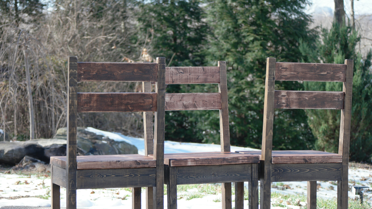 Sturdy Cabin-Style Rustic Dining Chair <Set> <Single>