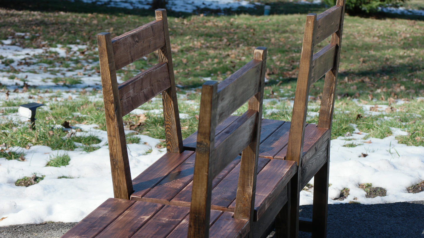 Sturdy Cabin-Style Rustic Dining Chair <Set> <Single>