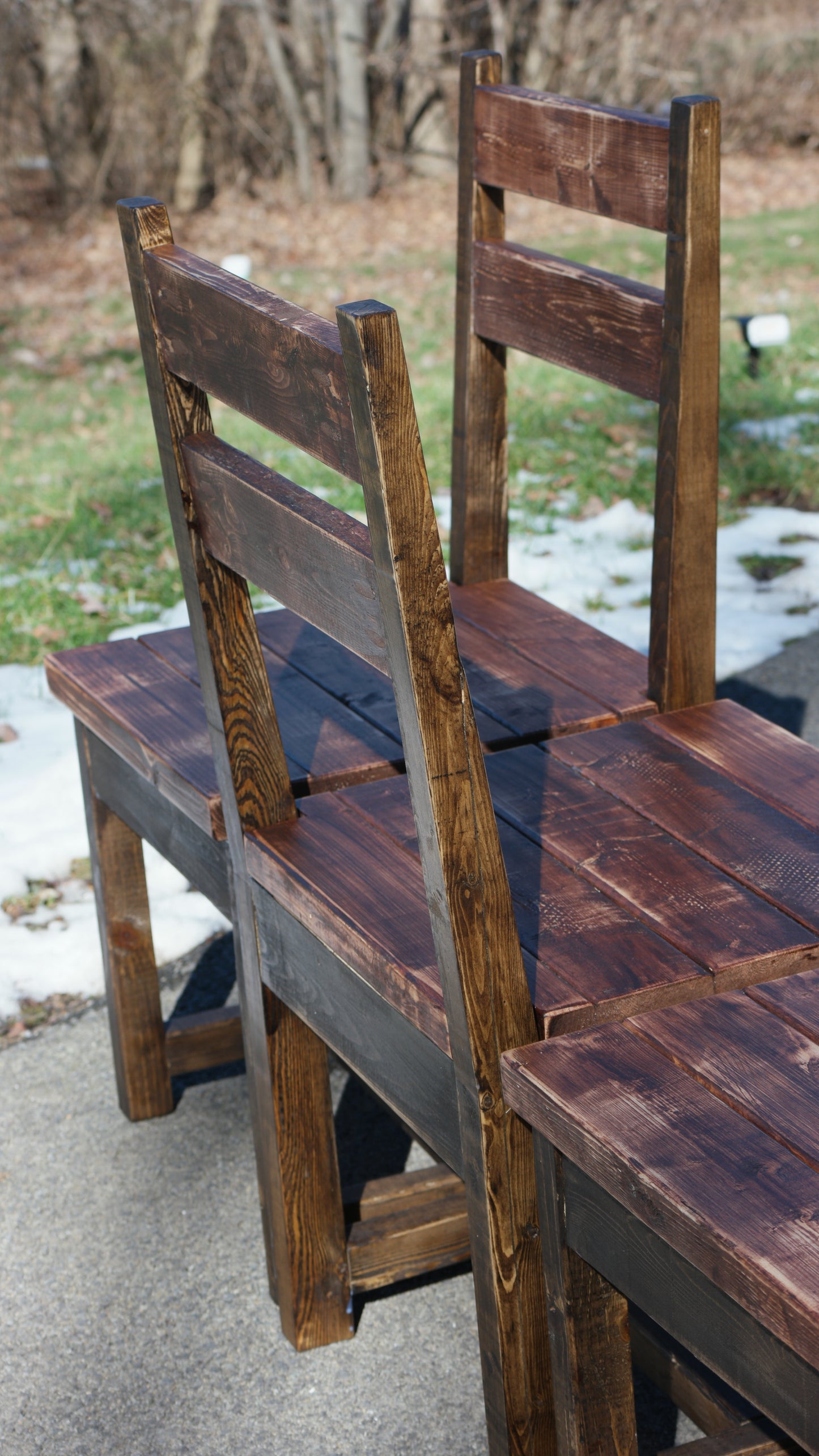 Sturdy Cabin-Style Rustic Dining Chair <Set> <Single>