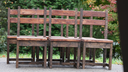 Sturdy Cabin-Style Rustic Dining Chair <Set> <Single>