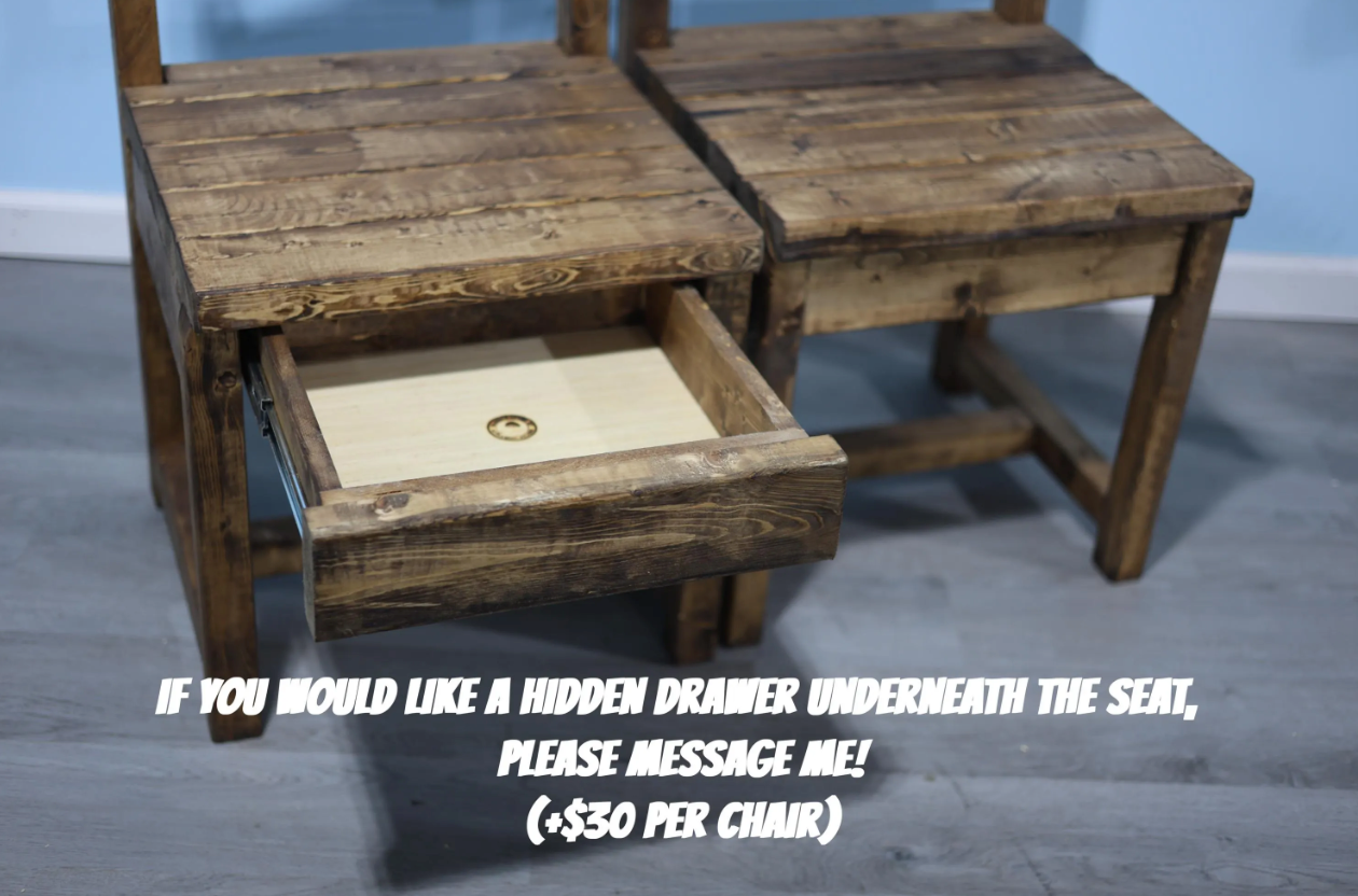 Sturdy Cabin-Style Rustic Dining Chair <Set> <Single>