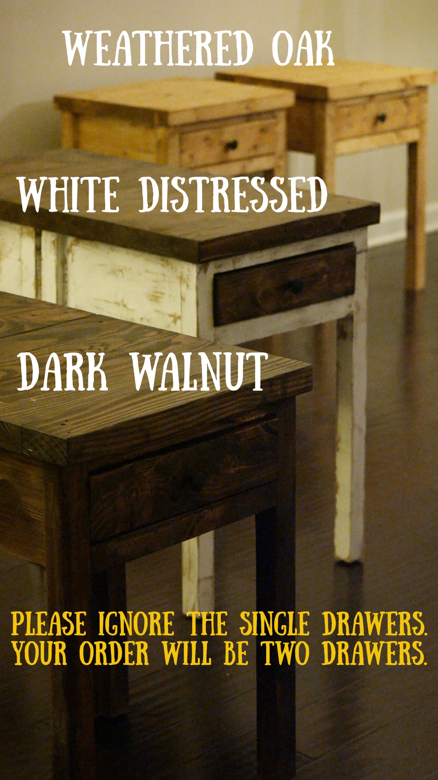 Farmhouse Style Nightstands With 2 Drawers